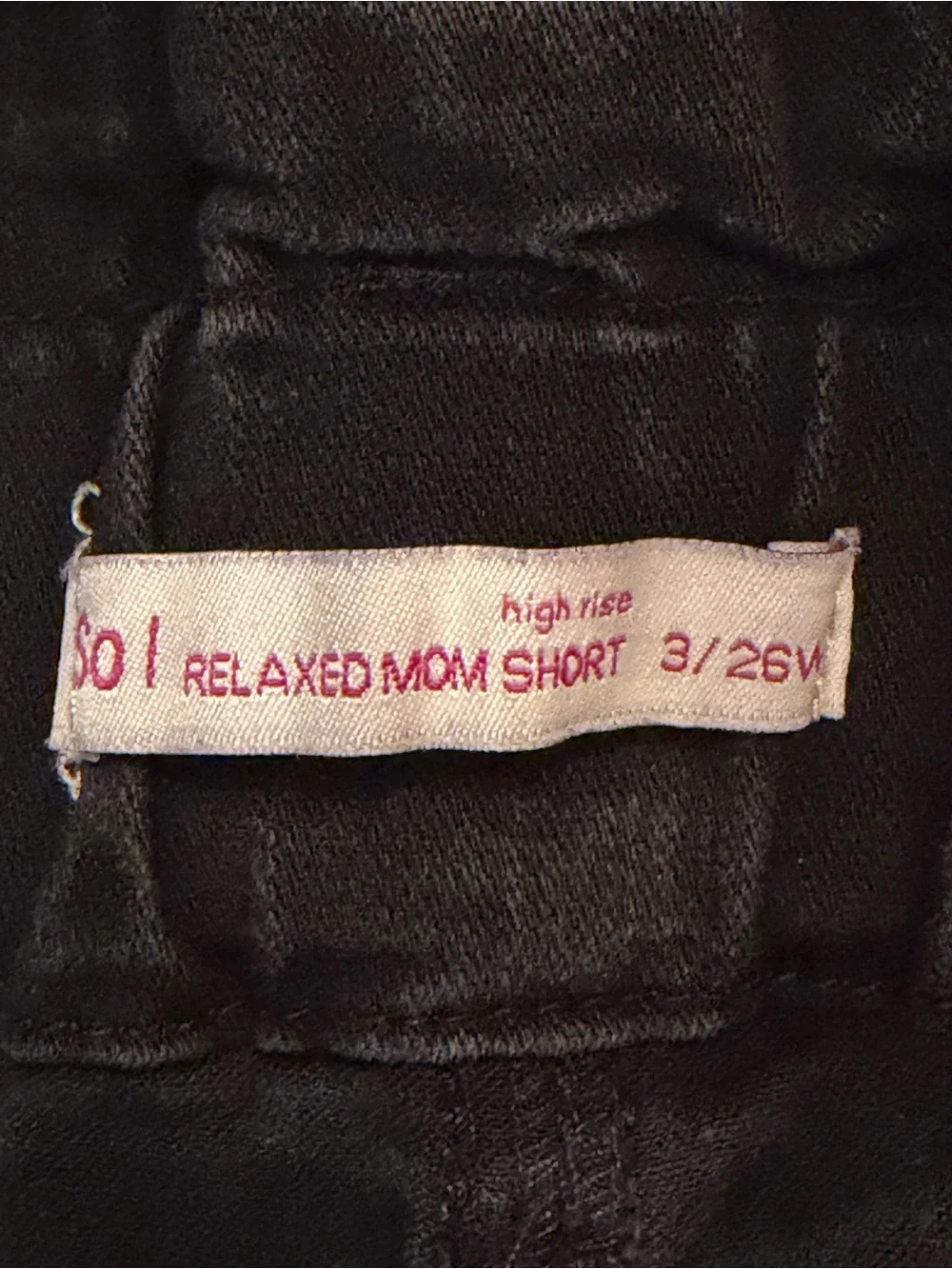 SO Black Relaxed Mom High Waist Paperbag Denim Shorts
